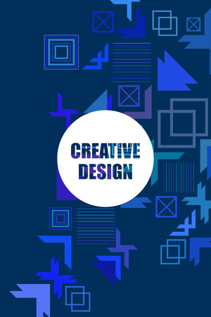 Vector of modern abstract geometric background, brochure cover designのイラスト素材