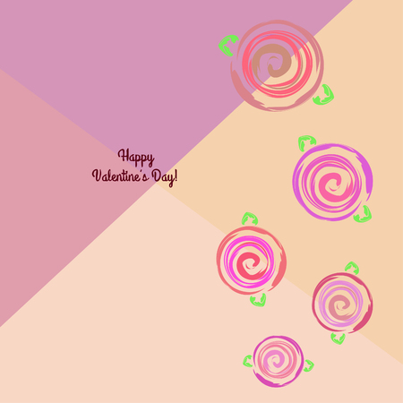 Valentine's Day, rose, flower, greeting card, vector backgroundのイラスト素材