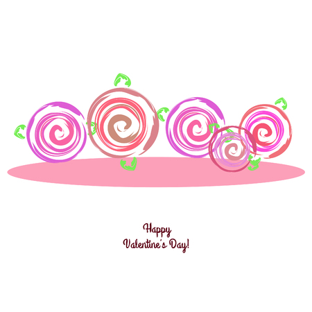 Valentine's Day, rose, flower, greeting card, vector backgroundのイラスト素材