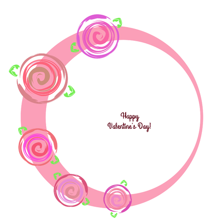 Valentine's Day, rose, flower, greeting card, vector backgroundのイラスト素材