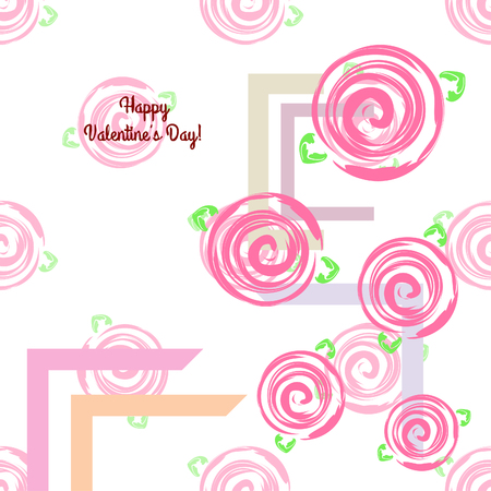 Valentine's Day, rose, flower, greeting card, vector backgroundのイラスト素材