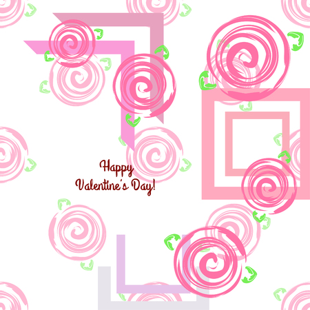 Valentine's Day, rose, flower, greeting card, vector backgroundのイラスト素材