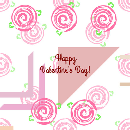 Valentine's Day, rose, flower, greeting card, vector backgroundのイラスト素材