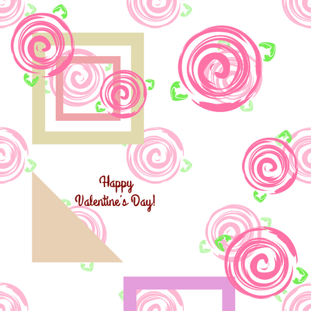 Valentine's Day, rose, flower, greeting card, vector backgroundのイラスト素材