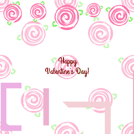 Valentine's Day, rose, flower, greeting card, vector backgroundのイラスト素材