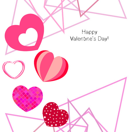 Valentine's Day, heart, greeting card, vector backgroundのイラスト素材