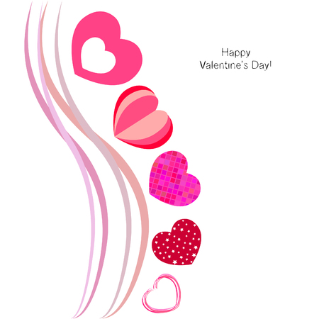 Valentine's Day, heart, greeting card, vector backgroundのイラスト素材