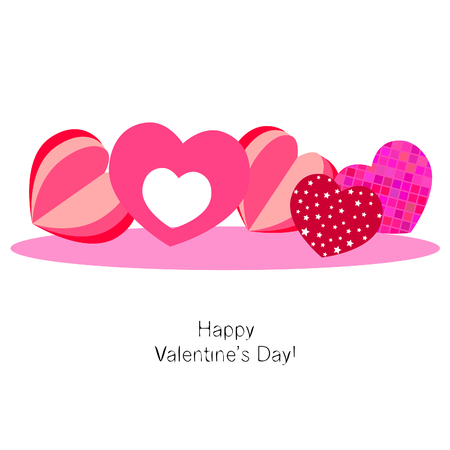 Valentine's Day, heart, greeting card, vector backgroundのイラスト素材