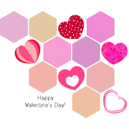 Valentine's Day, heart, greeting card, vector backgroundのイラスト素材