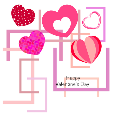 Valentine's Day, heart, greeting card, vector backgroundのイラスト素材
