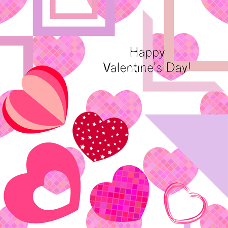 Valentine's Day, heart, greeting card, vector backgroundのイラスト素材
