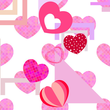 Valentine's Day, heart, greeting card, vector backgroundのイラスト素材