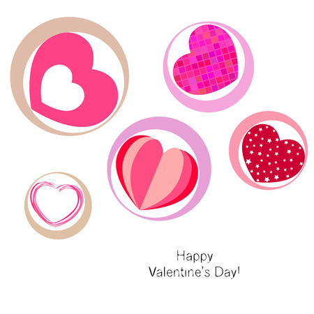 Valentine's Day, heart, greeting card, vector backgroundのイラスト素材