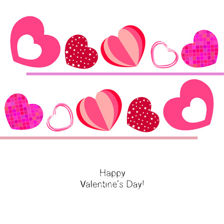 Valentine's Day, heart, greeting card, vector backgroundのイラスト素材