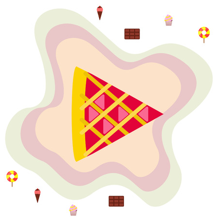 Chocolate, candy, cake, pie, ice cream, sweet, abstract vector illustration.のイラスト素材