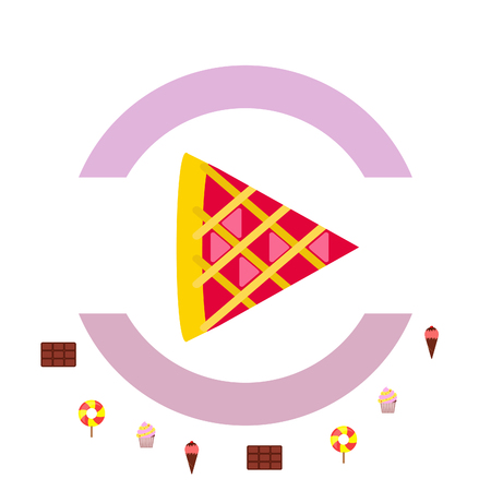 Chocolate, candy, cake, pie, ice cream, sweet, abstract vector illustration.のイラスト素材