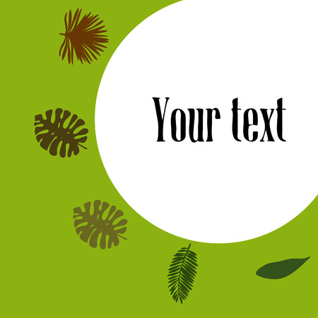 The leaves are tropical plants. Summer rest. Tropical design. Vector background.のイラスト素材