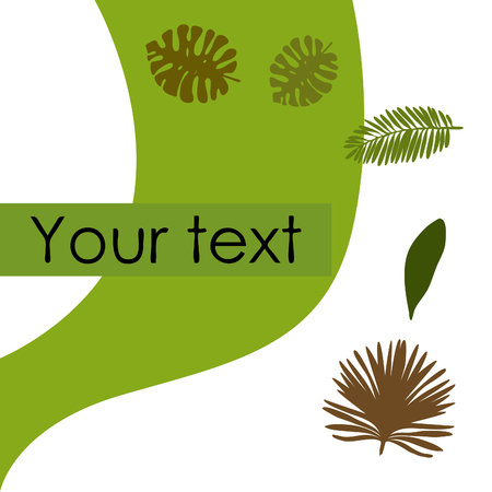 The leaves are tropical plants. Summer rest. Tropical design. Vector background.のイラスト素材