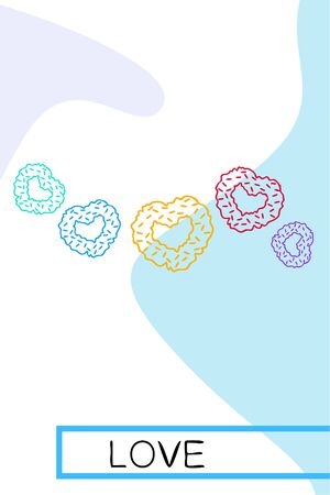 Illustration of love and valentine, digital style, vector background.のイラスト素材