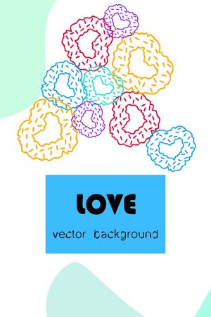 Illustration of love and valentine, digital style, vector background.のイラスト素材