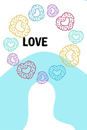 Illustration of love and valentine, digital style, vector background.のイラスト素材