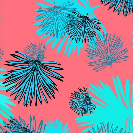 Summer tropical vector design for banner or flyer with exotic leaves.のイラスト素材