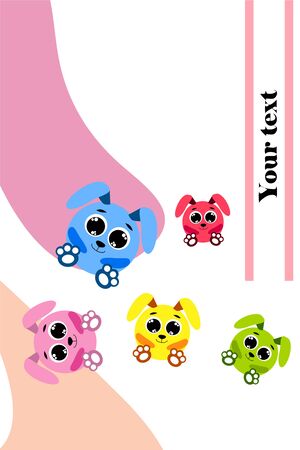Cute rabbit vector. Easter Bunny. Can be used for kids shirt design., children cartoon character, vector background.のイラスト素材