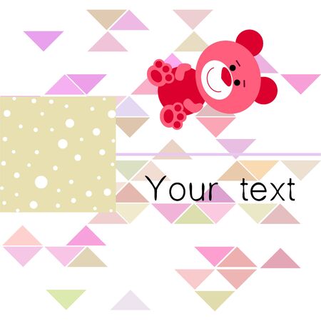 Color vector bear, baby picture, cartoon character, vector background.のイラスト素材