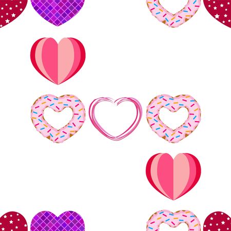 Abstract romantic background with hearts. Vector backdrop for Valentine's day.のイラスト素材