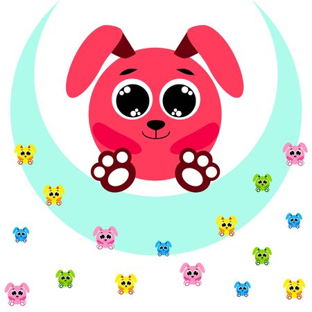 Cute rabbit vector. Easter Bunny. Can be used for kids shirt design., children cartoon character, vector background.のイラスト素材