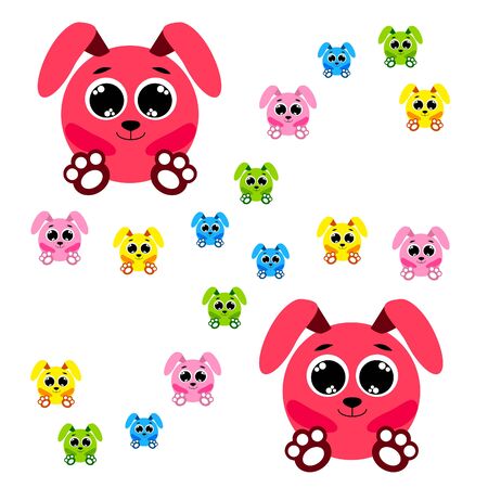 Cute rabbit vector. Easter Bunny. Can be used for kids shirt design., children cartoon character, vector background.のイラスト素材