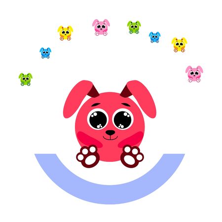 Cute rabbit. Easter Bunny. Can be used for kids shirt design, children cartoon character background.のイラスト素材