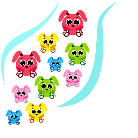Cute rabbit. Easter Bunny. Can be used for kids shirt design, children cartoon character background.のイラスト素材