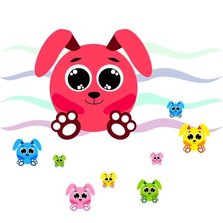 Cute rabbit. Easter Bunny. Can be used for kids shirt design, children cartoon character background.のイラスト素材