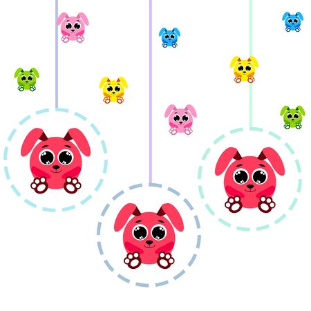 Cute rabbit. Easter Bunny. Can be used for kids shirt design, children cartoon character background.のイラスト素材
