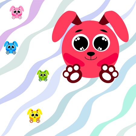 Cute rabbit. Easter Bunny. Can be used for kids shirt design, children cartoon character background.のイラスト素材