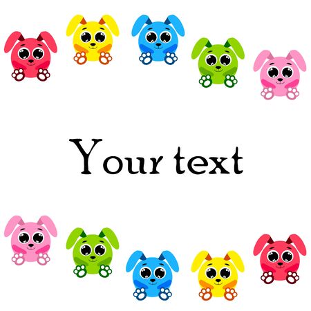 Cute rabbit. Easter Bunny. Can be used for kids shirt design, children cartoon character background.のイラスト素材