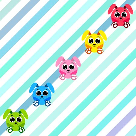 Cute rabbit. Easter Bunny. Can be used for kids shirt design, children cartoon character background.のイラスト素材