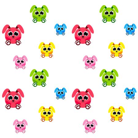 Cute rabbit. Easter Bunny. Can be used for kids shirt design, children cartoon character background.のイラスト素材