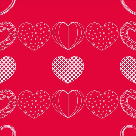 Abstract romantic background with hearts. Vector backdrop for Valentine's day.のイラスト素材