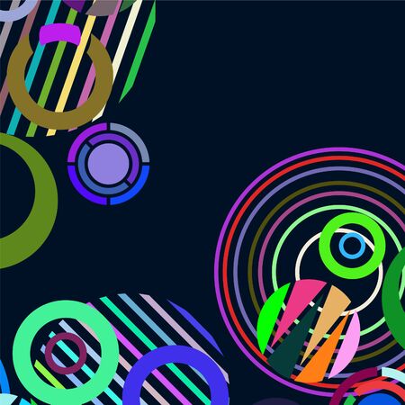 Circle abstract backgrounds. Colorful circles modern abstract composition. Geometric background.のイラスト素材