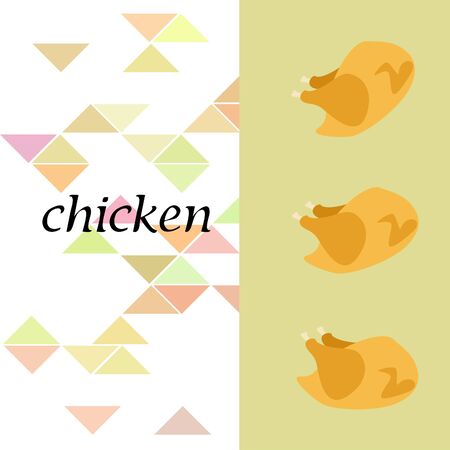 Chicken meat, cartoon, vector illustration, food background.のイラスト素材