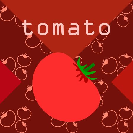 Tomato. Fresh vegetables. Organic food poster. Farmer market design. Vector backgroundのイラスト素材