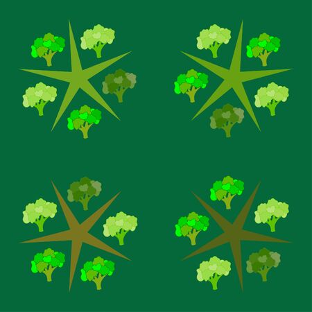 Broccoli, fresh vegetable. Organic food poster. Farmer market design. Vector background.のイラスト素材