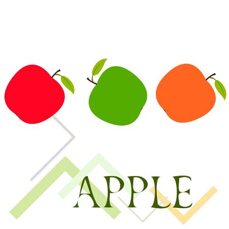 Apple frame vector illustration. Vector card design with apple and leaf.のイラスト素材