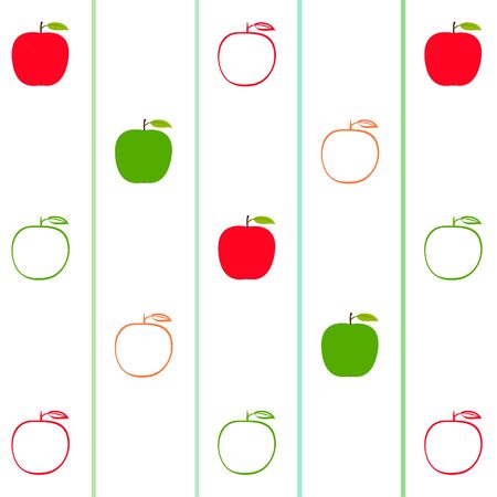 Apple frame vector illustration. Vector card design with apple and leaf.のイラスト素材