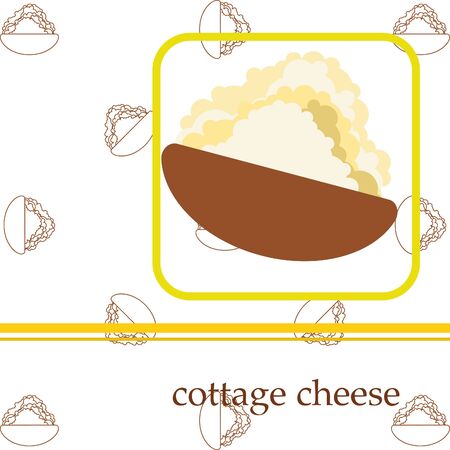 Fresh cottage cheese, dairy products, vector backgroundのイラスト素材
