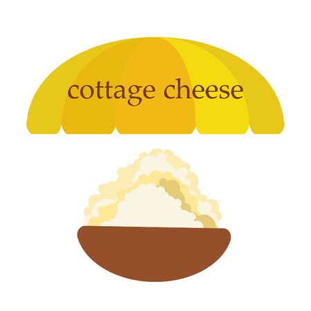 Fresh cottage cheese, dairy productsのイラスト素材