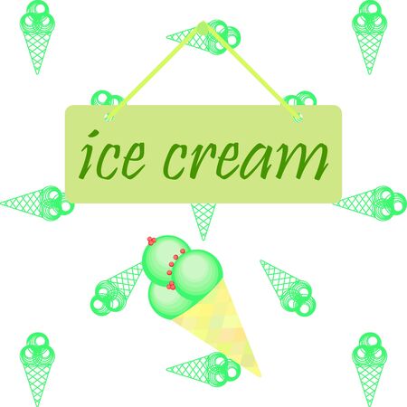 Sweet cartoon ice cream. Vector colorful ice creams.のイラスト素材