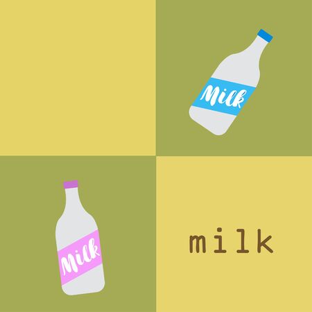 Vector illustration of a set of labels for milk and dairyのイラスト素材